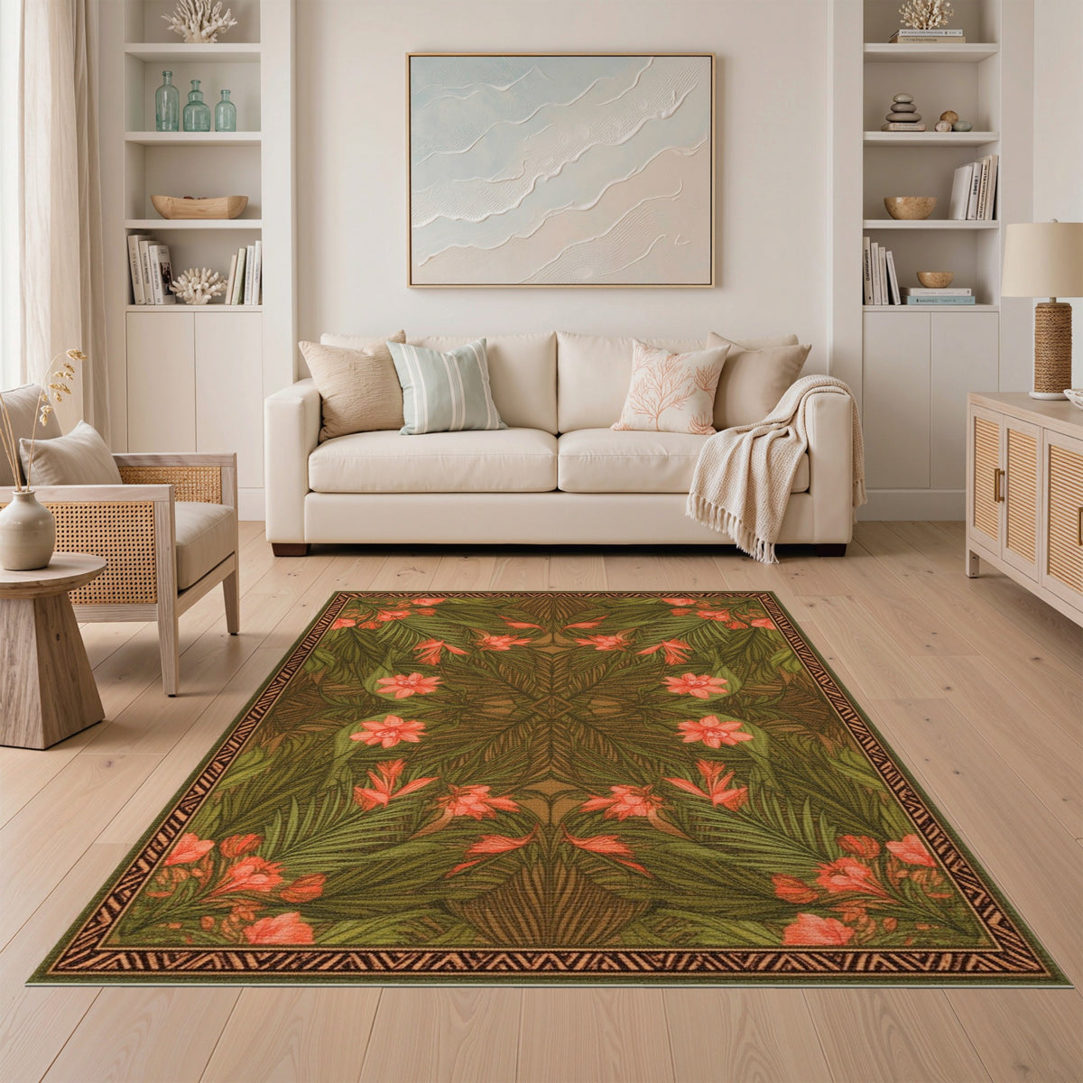 Green Floral Vintage No. 97 Area Rug