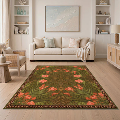 Green Floral Vintage No. 97 Area Rug