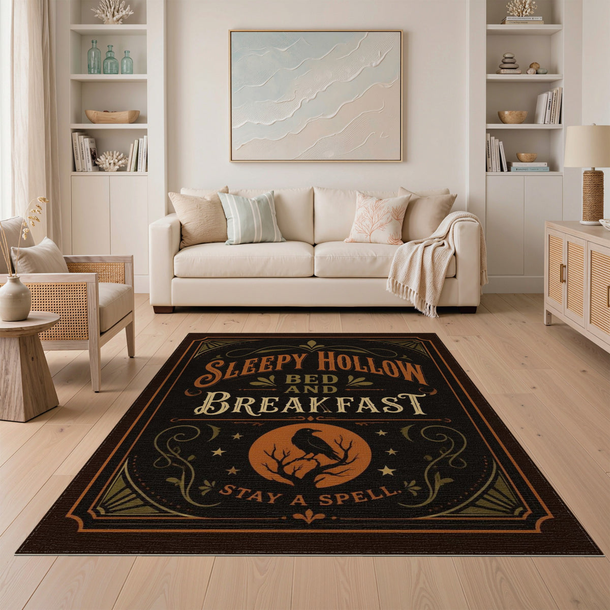Sleepy Hollow Raven Vintage Rug