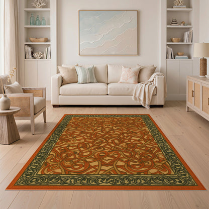 Red Heritage Knot Area Rug