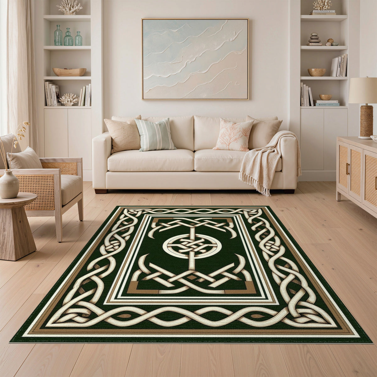 Green Celtic Knot Area Rug