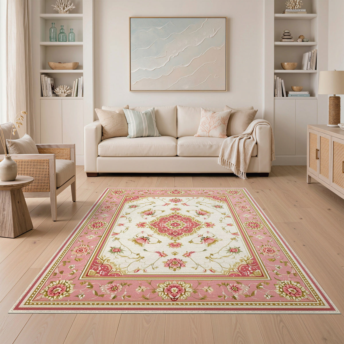 Pink Floral Vintage No. 58 Area Rug