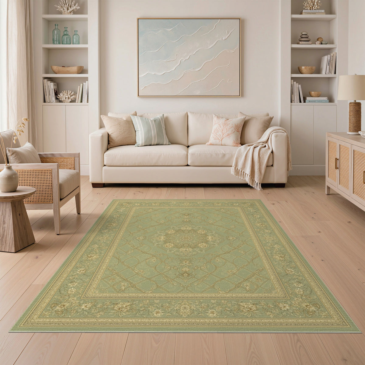 Sage Green Floral Vintage No. 41 Area Rug