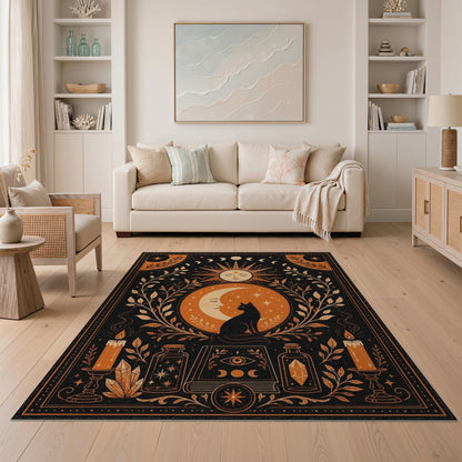Celestial Cat Boho Area Rug