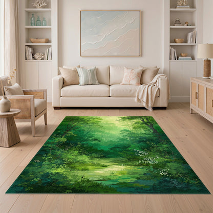 Verdant Forest Stream Area Rug