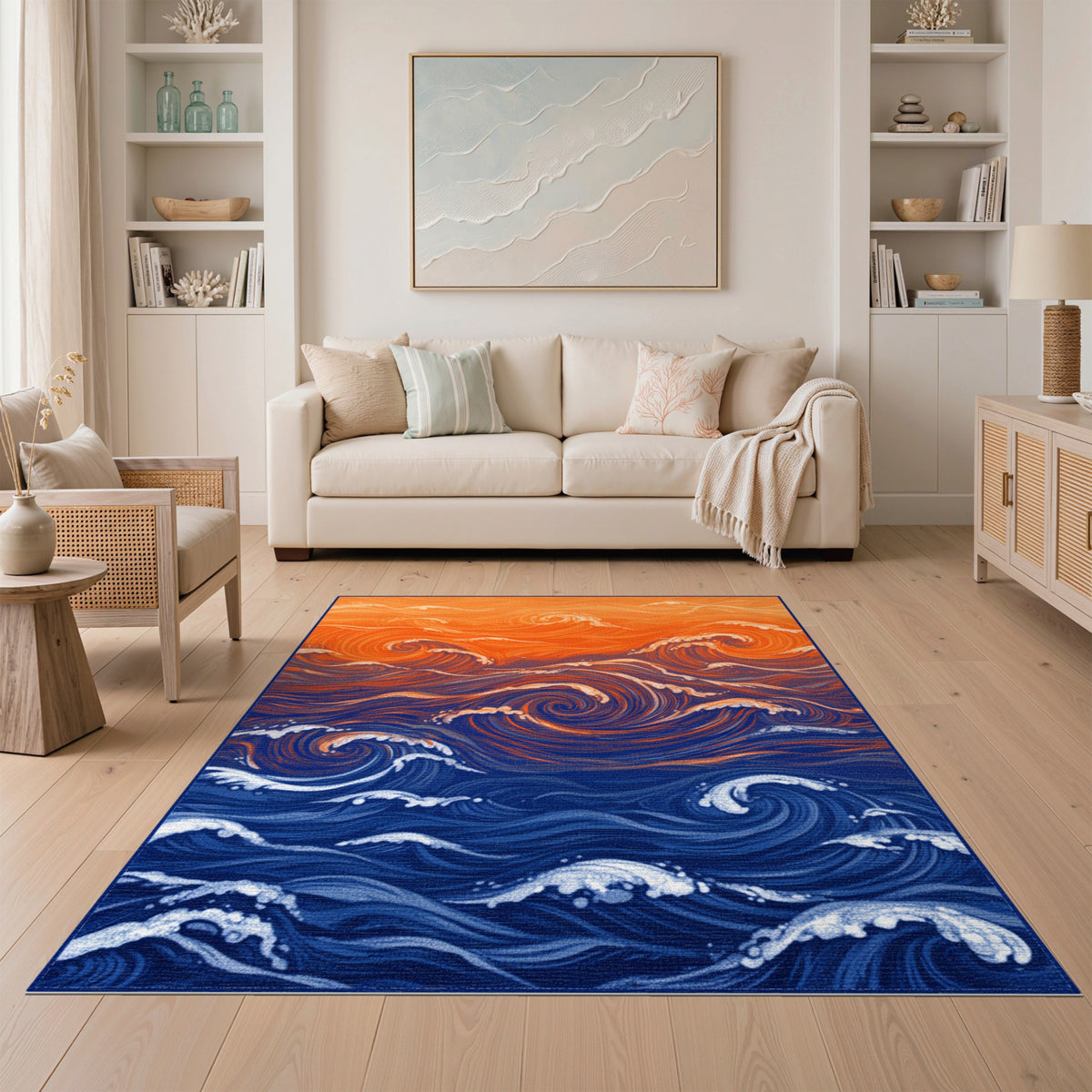 Swirling Ocean Wave Area Rug