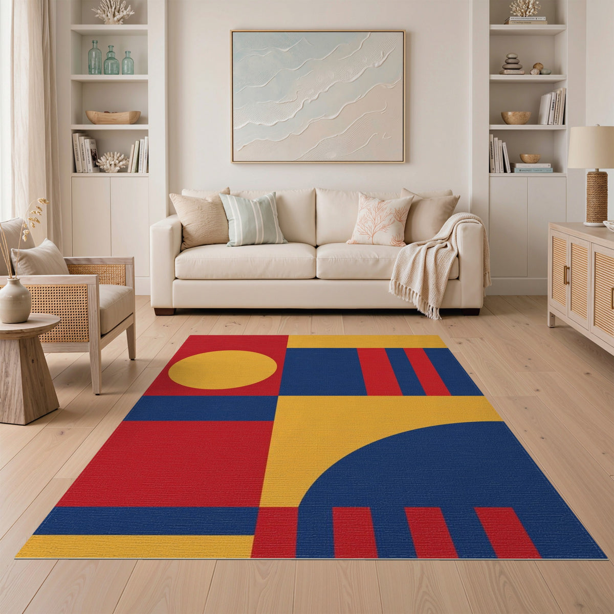 Bold Geometric Multi-Color Area Rug