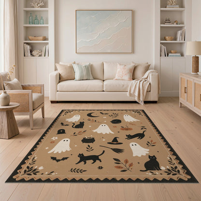 Halloween Ghosts and Cats Washable Area Rug