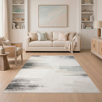 Grey Abstract Area Grey Abstract Brushstroke Area Rug