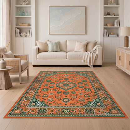 Orange Persian Medallion No. 19 Area Rug