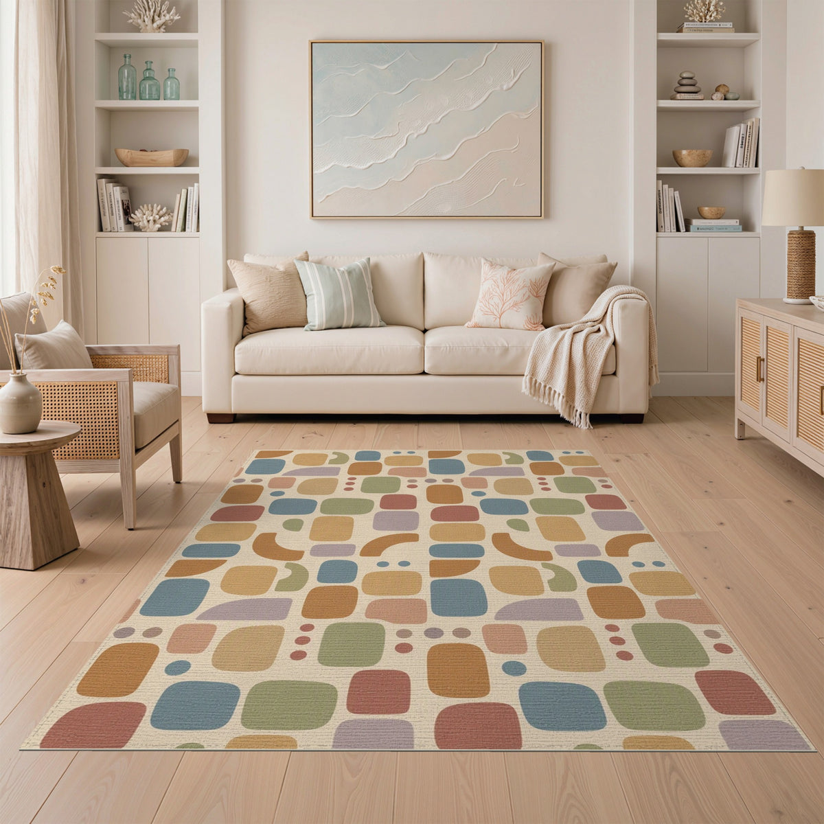 Brown and Tan Geometric Modern Brown Tan Geometric Area Rug