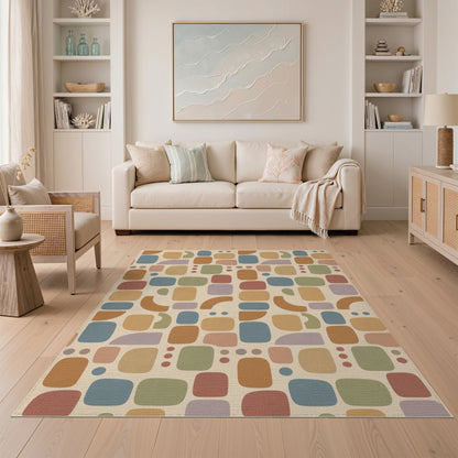 Brown and Tan Geometric Modern Brown Tan Geometric Area Rug