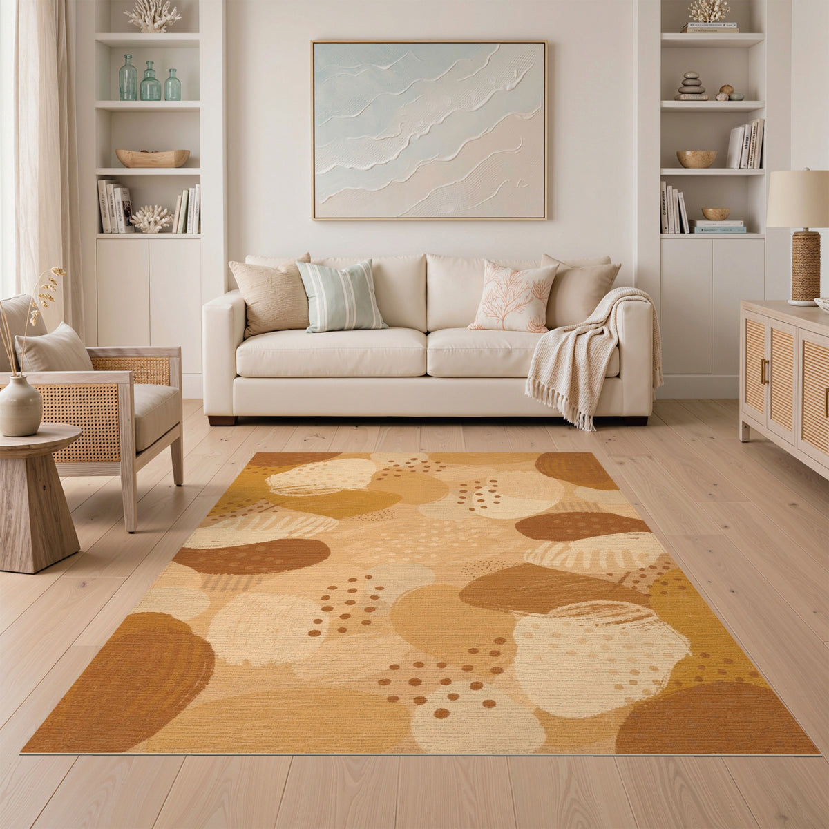 Abstract Area Brown and Tan Earthy Abstract Brown Area Rug