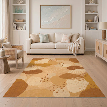 Abstract Area Brown and Tan Earthy Abstract Brown Area Rug