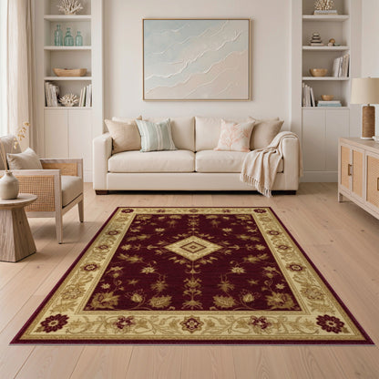Red Persian Floral Medallion No. 40 Area Rug
