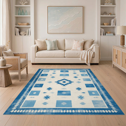 Blue Heritage Tribal Area Rug