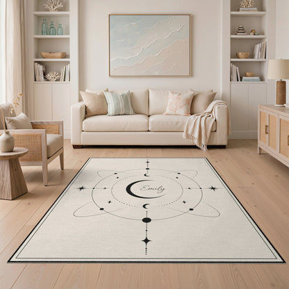 Emily Celestial Moon Geometric Area Rug