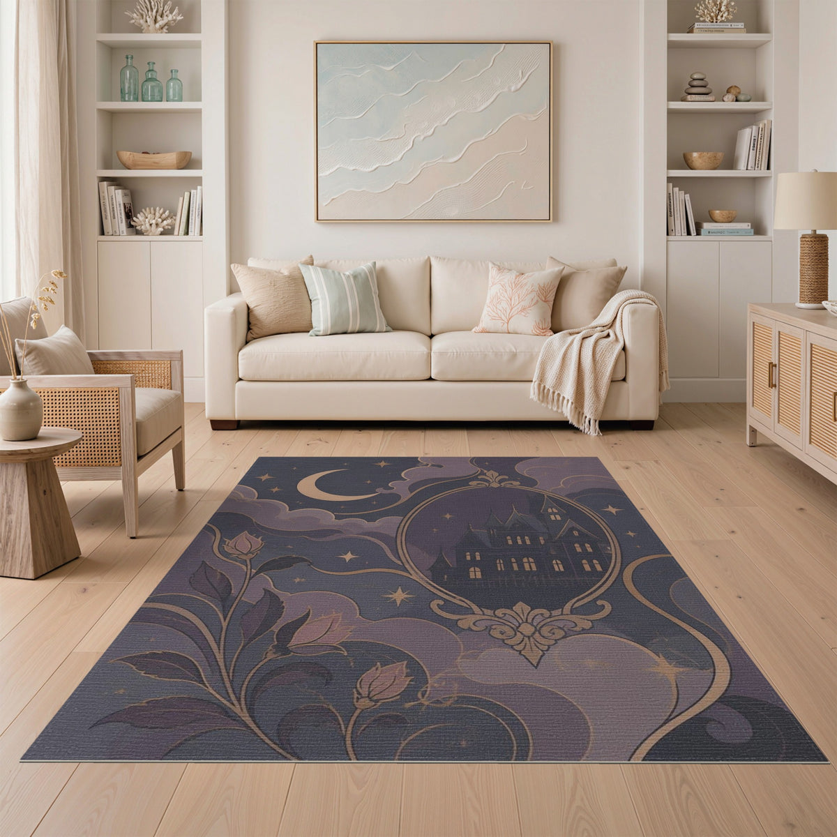 Mystical Castle Purple Area Rug