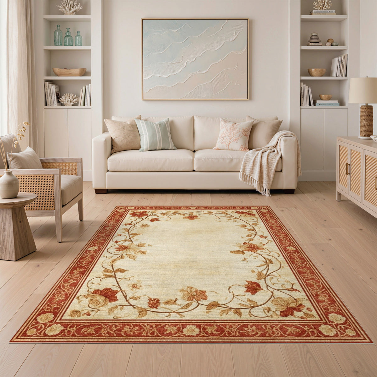 Red Floral Vintage No. 14 Area Rug
