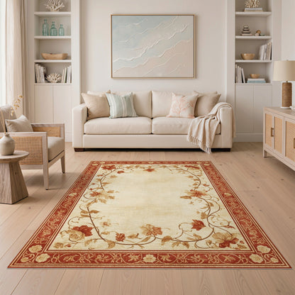 Red Floral Vintage No. 14 Area Rug