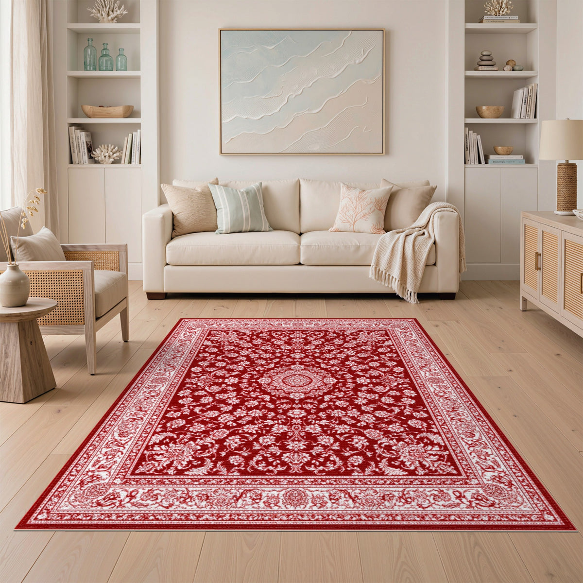 Red Persian Floral No. 7 Area Rug