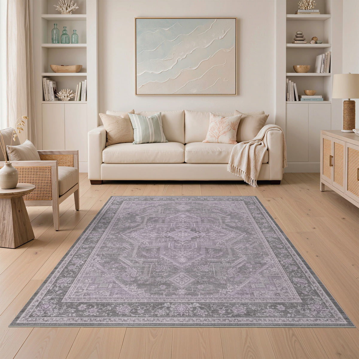 Purple Grey Persian Area Rug