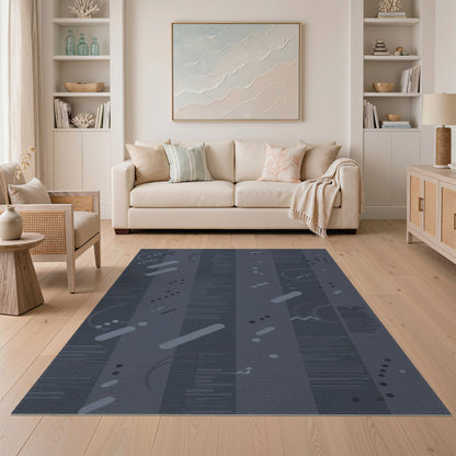 Grey Geometric Modern Grey Geometric Stripe Area Rug
