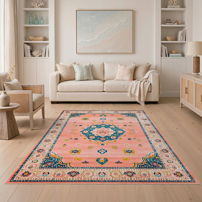 Pink Medallion Pink Floral Medallion Area Rug