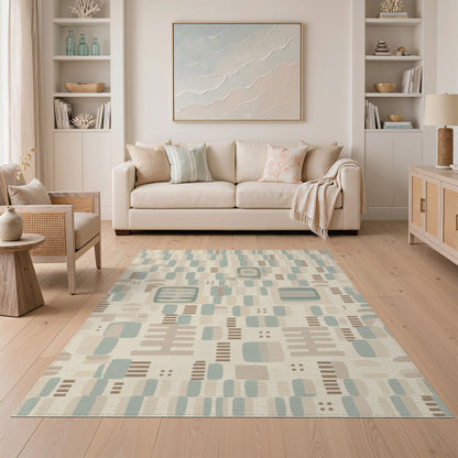 Beige Geometric Area Rug