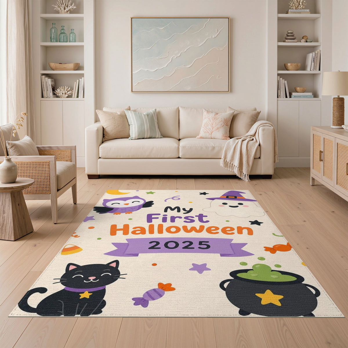 My First Halloween Kids Cartoon Rug