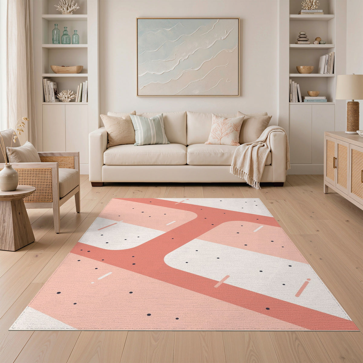 Pink Geometric Modern No. 3 Area Rug