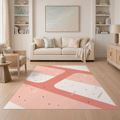 Pink Geometric Modern No. 3 Area Rug
