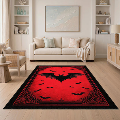 Red Bat Distressed Area Rug
