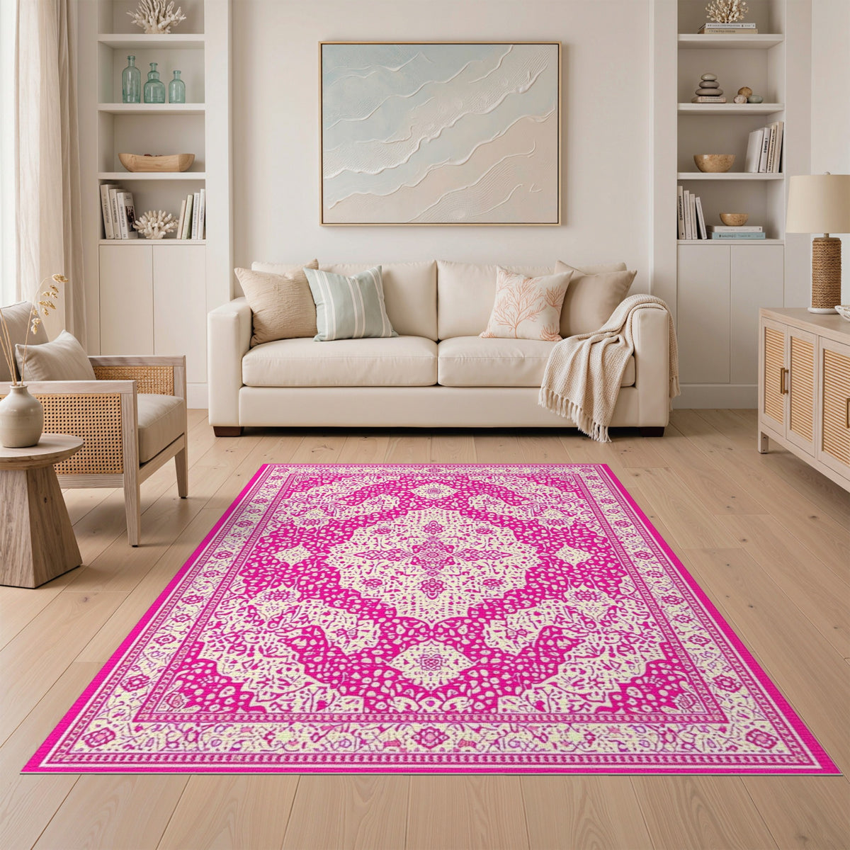 Pink Traditional Persian Pink Traditional Persian Area Rug