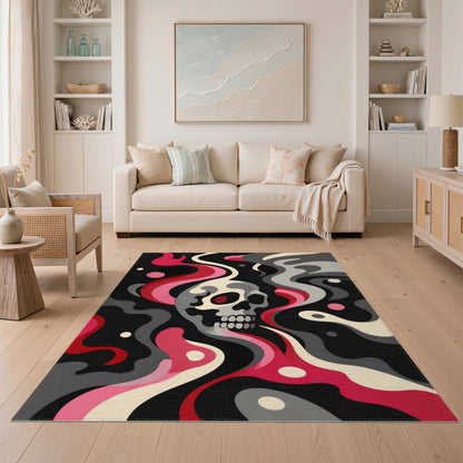 Skull Smoke Swirl Area Rug