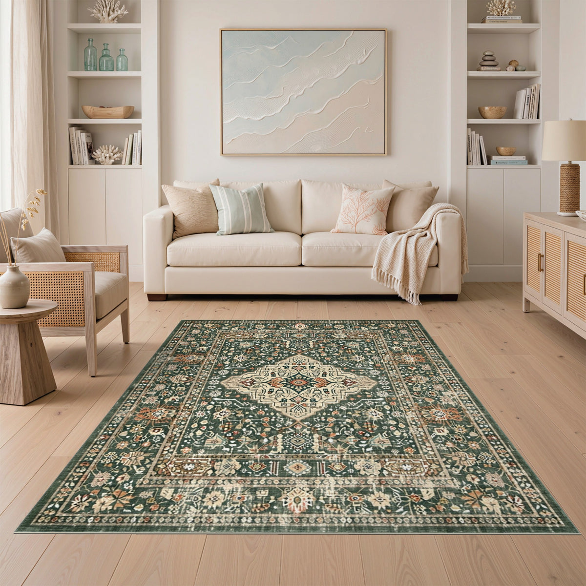 Green Floral Vintage No. 58 Area Rug