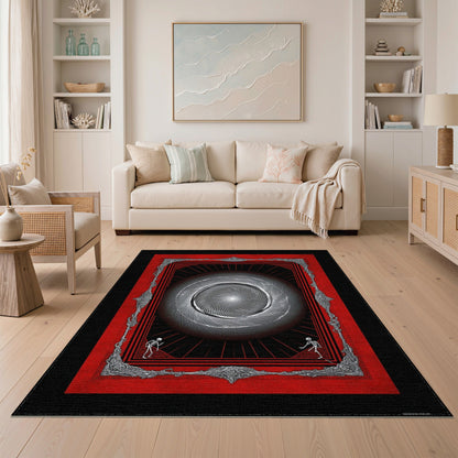 Red Vortex Skeleton Area Rug