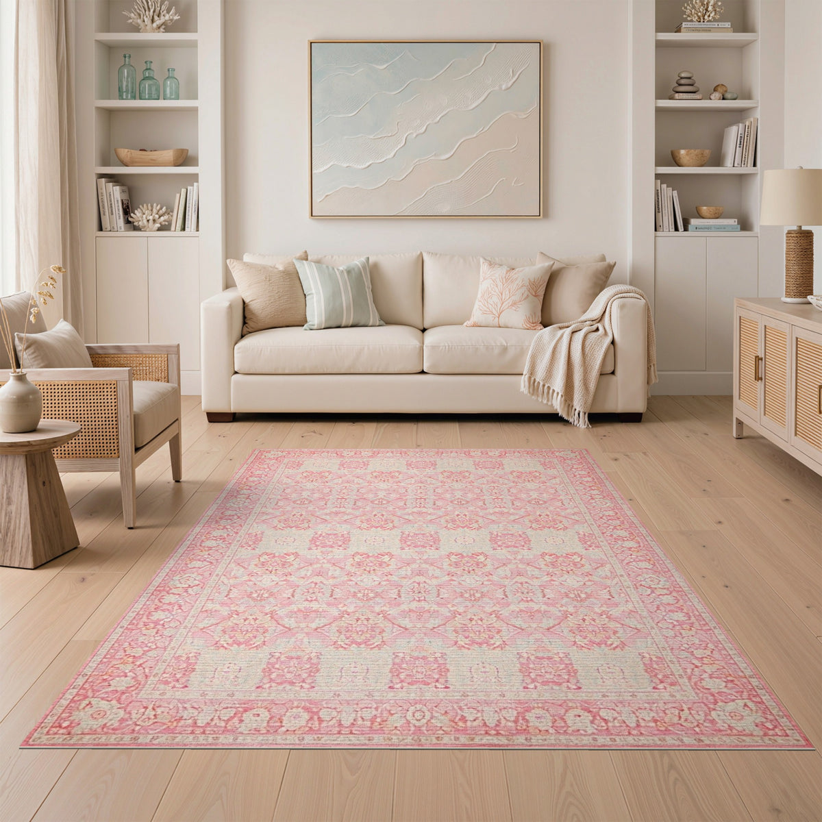 Pink Vintage Floral No. 2 Area Rug