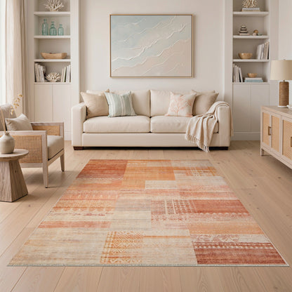 Distressed Vintage Orange Distressed Vintage Area Rug