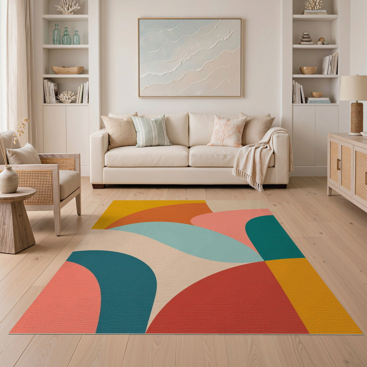 Vibrant Abstract Multi-Color and Patterns Area Rug