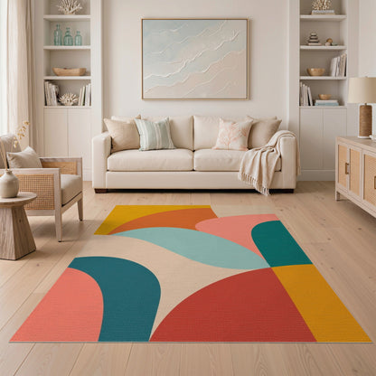 Vibrant Abstract Multi-Color and Patterns Area Rug