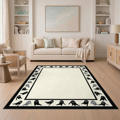 Ghost Border Kids Cartoon Area Rug
