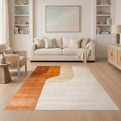 Abstract Area Wave Abstract Orange Wave Area Rug