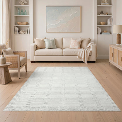 Ivory Geometric Area Rug