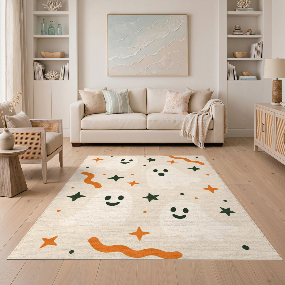 Cute Ghost Kids Washable Area Rug