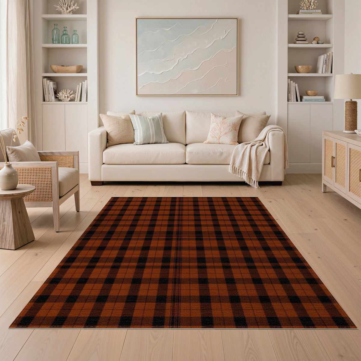 Brown Buffalo Check Plaid Area Rug