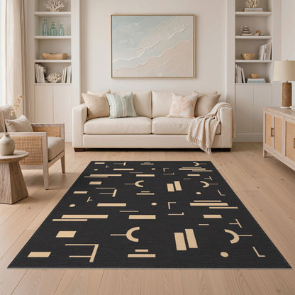 Beige Geometric Modern No. 28 Area Rug
