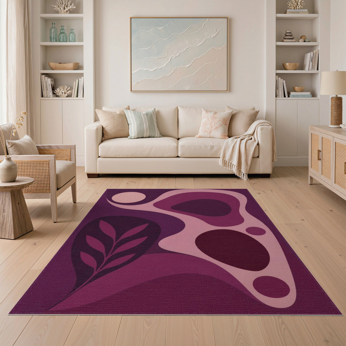 Purple Abstract Area Purple Abstract Organic Area Rug