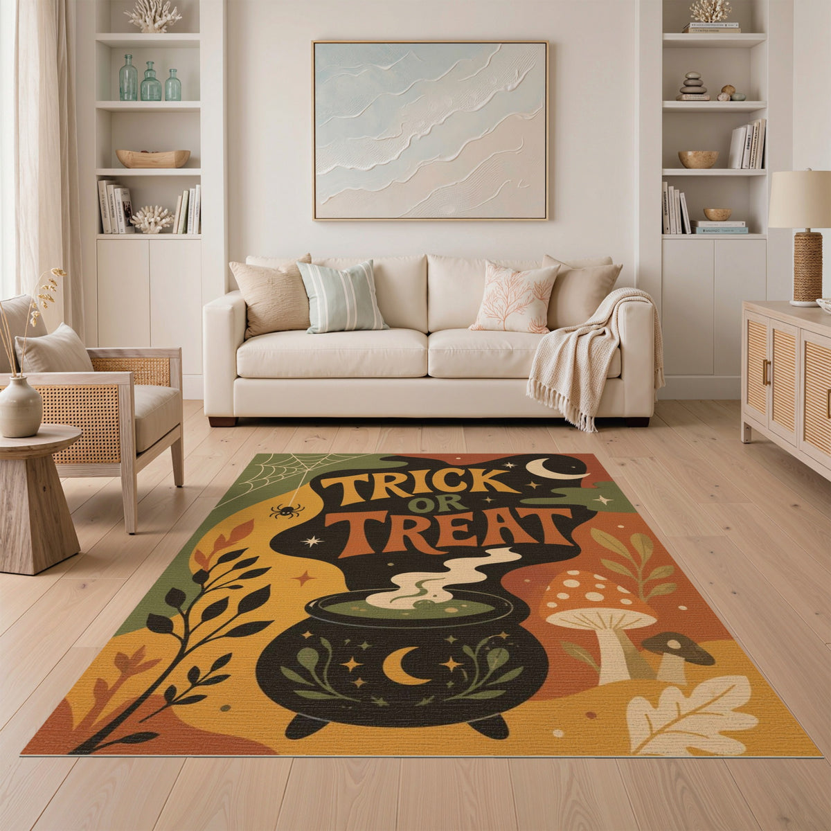 Trick or Treat Halloween Cauldron Area Rug