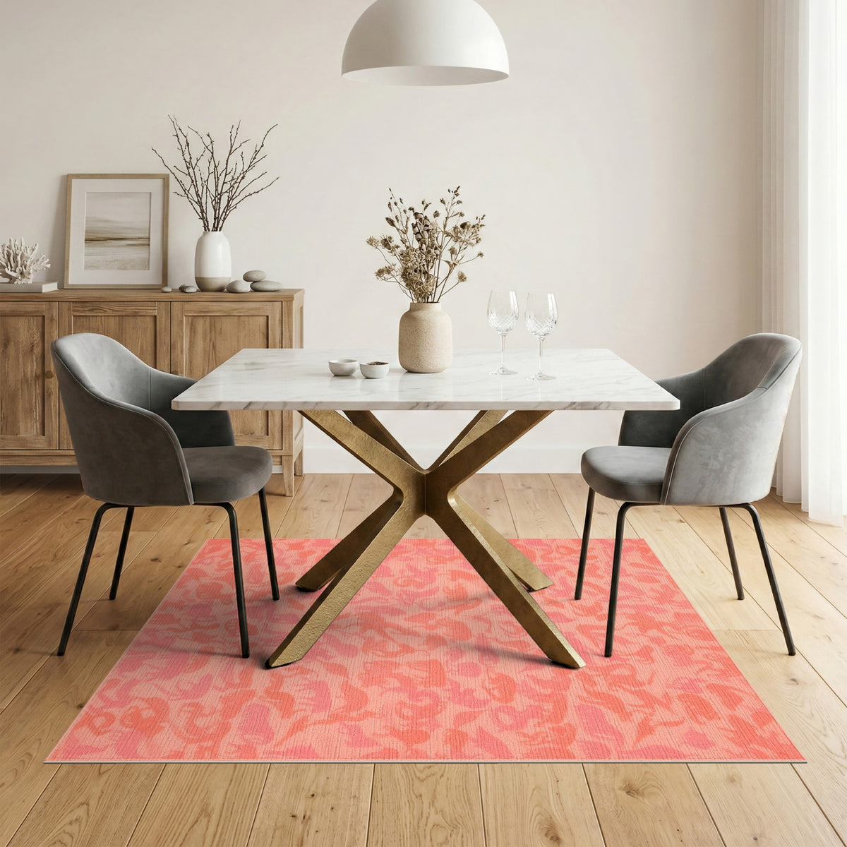 Orange Animal Silhouette Kids Area Rug
